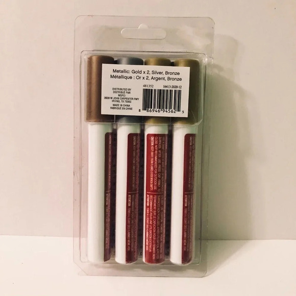 Craft Smart 4 Pc Metallic Chalk Marker Set Wet Erasable Crafts Scrapbook - Picture 4 of 8